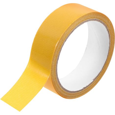 Cinta adhesiva de doble cara para alfombras, amarilla, de malla, impermeable. (1/5)