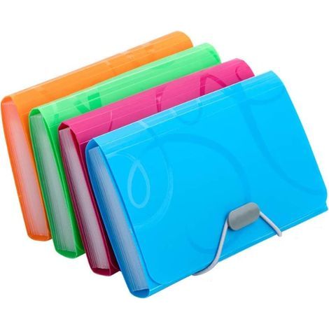 4-Piece Expandable A6 Small Portable 13-Pocket Accordion Document Organizer, Multicolored File Folder, Document Holder, Wallet (1/5)