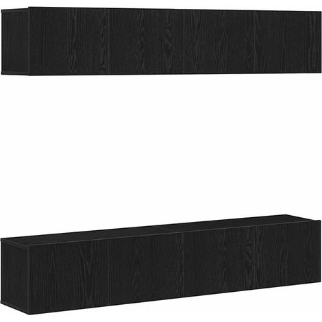 TV-Schrankset 4 pcs Schwarz Eichen-Optik 80 x 30 x 30 cm