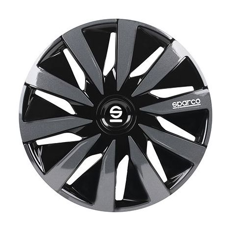 Borchie Set 4 copricerchi 13" pollici copriruota auto Lazio SPC1391BKGR nero grigio