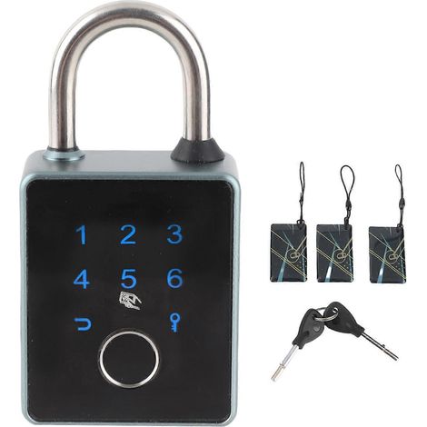 Cadenas à empreinte digitale, en alliage d'aluminium, serrure biométrique intelligente sans clé, adaptée aux salles de sport, aux écoles et aux bureaux, compatible avec l'application TT LOCK. (1/5)