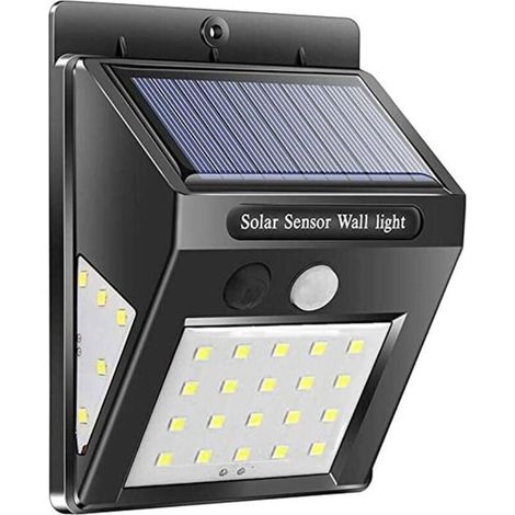 Lampe LED solaire d'extérieur pour garage, 1 200 mAh, avec capteur PIR, 20 LED SMD 2835 COB, éclairage de porche (1/4)
