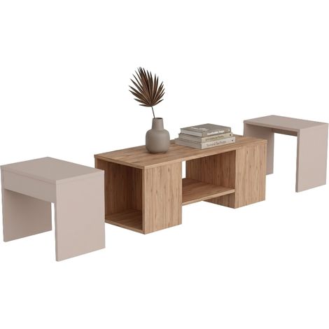 Couchtisch Usseglio, ein Fach, rechteckig, Tischplatte Braun, 100x40x37h cm, Eichenbraun