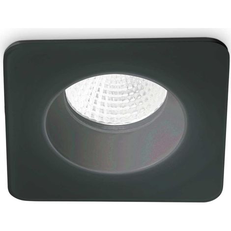 Downlight Encastré Carré Noir IP65, 3000K, 8W (1/2)