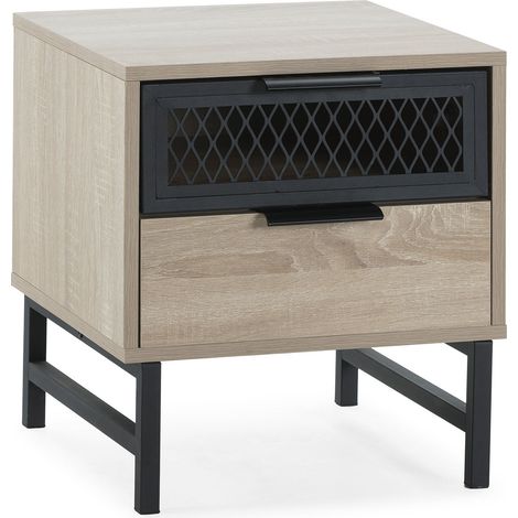 Mesita de noche Hera 1 puerta 1 cajón color madera