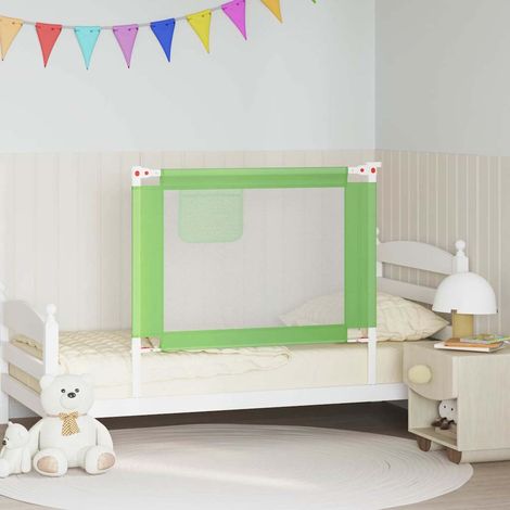 Barrière de lit enfant Barrière de sécurité Vert 100x25 cm Tissu 49573 (1/5)