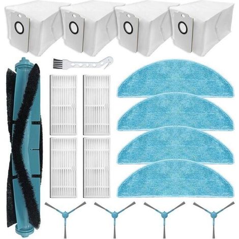 Accessories compatible with Cecotec Conga 7490 Immortal, 8290 Immortal Ultra Power Home Genesis X-Treme: 1 main brush, 4 side brushes, 4 filters, 4 cleaning cloths, 4 dust bags--DTEKGAZ