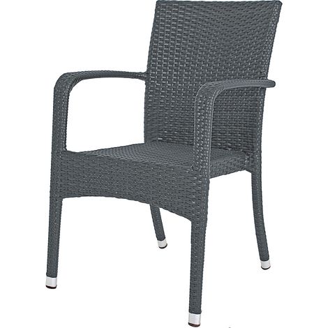 Stapelstuhl 2er Set GARDA-120 in grau, B/H/T: ca. 55/87/56 cm