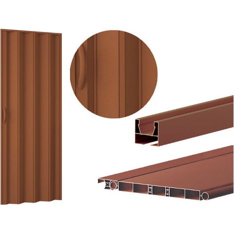 Guía de PVC de 150 cm para puertas plegables con efecto nogal – accesorio superior