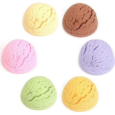 Lot de 6 fausses glaces à l'italienne artificielles, imitation réaliste de desserts, modèles décoratifs pour vitrine