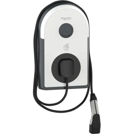 Schneider Electric – Wallbox de recharge AC 22kW – Type 2, câble 5m, MID 6mA, IP55, IK10, NFC/RFID – EVB3S22NC0M