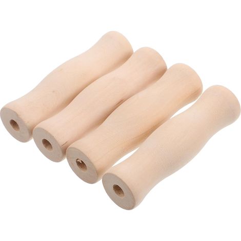 Poignée En Bois - Lot De 4 - Pour Ustensiles Cuisine - Résistante Chaleur - Barbecue Camping - 11x3x3 Cm (1/5)