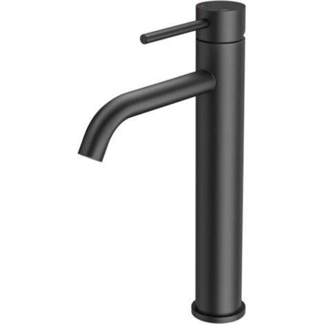 Mitigeur Monocommande - Lavabo Salle De Bain - Flexible 80 Cm - Acier Inoxydable - Noir Mat (1/5)