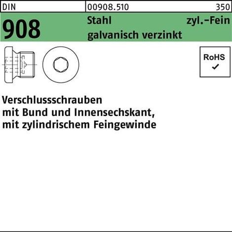 Bouchon vissable DIN 908 m.Bund/Innen-6-kant