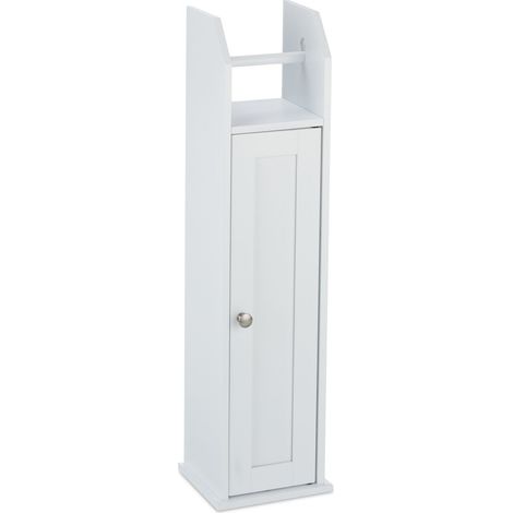 Mobiletto da bagno salvaspazio portarotolo carta igienica contenitore 60 x 15 x 15 cm in MDF bianco 130008136