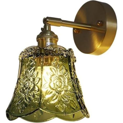 Applique en verre sculpté vert, lampe de chevet moderne, sans source lumineuse, lampe de nuit d'intérieur, lampe décorative (1/5)