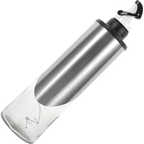 Distributeur d'huile pratique en acier inoxydable pour le rangement, bouteille de cuisine argentée (1/5)