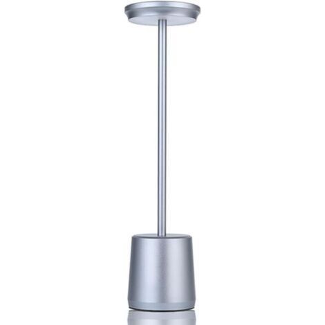 Lampe de bureau sans fil en métal, lampe de table LED portable avec capteur tactile, rechargeable, en aluminium, avec 3 niveaux de luminosité, veilleuse, lampe de chevet, lampe de salle à manger