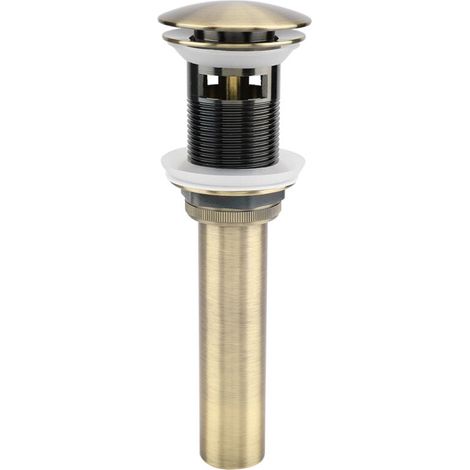 G1 1/4 " Pop-up Rétro Bouchon Bonde de Lavabo Vidange Clic-clac avec Trop-Plein en Laiton Bronzé Universel Valve Draineur d’Evier Vasque Siphon - avec Trop-Plein