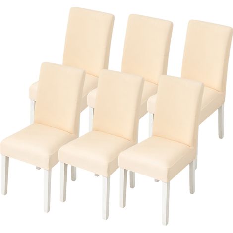 Housses de chaises extensibles, en spandex doux, lavables et amovibles, pour la cuisine, les tables d'hôtel et les banquets, lot de 6. (1/5)