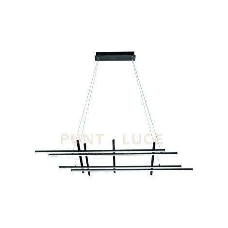 SOSPENSIONE MOVIDA NERA A LED 3000k 4163lm, 114W DIMMERABILE L.125CM