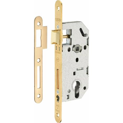 Thirard – Serrure encastrable Monomax NF pour cylindre européen – Axe 40mm – Demi-tour réversible – Résistante à la corrosion – Pour portes intérieures (1/5)