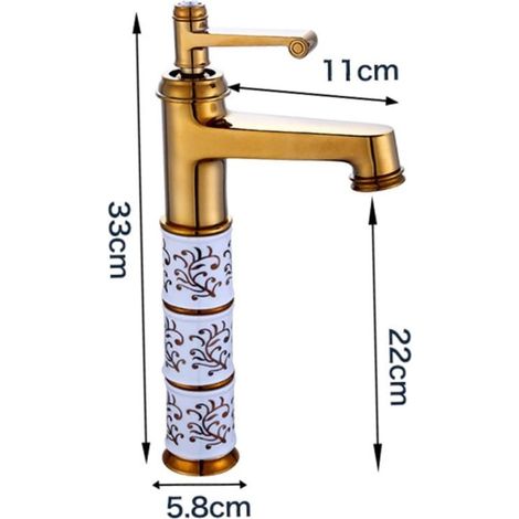 Elegante rubinetto da bagno in rame - Miscelatore monocomando per acqua calda e fredda per lavabo - Design moderno e finitura raffinata - Perfetto per la casa - ALTRO (1/3)