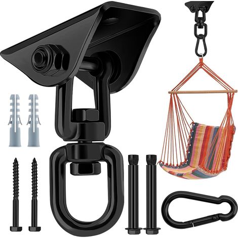Heavy-duty 360° rotating swing hangers, heavy-duty hooks for hanging, swivel hammock hooks made of 304 stainless steel, swing hook with a 400 kg capacity (1/5)