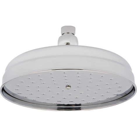 Pomme de douche en cuivre, pomme de douche de 20 cm en acier inoxydable 304, pomme de douche à effet pluie, pomme de douche style antique, douche à effet pluie, 20 x 20 cm, argent (1/5)