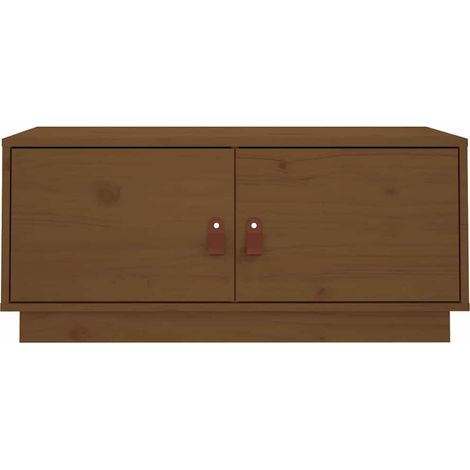Maison Exclusive - Mesa de centro madera maciza de pino marrón mi (1/5)