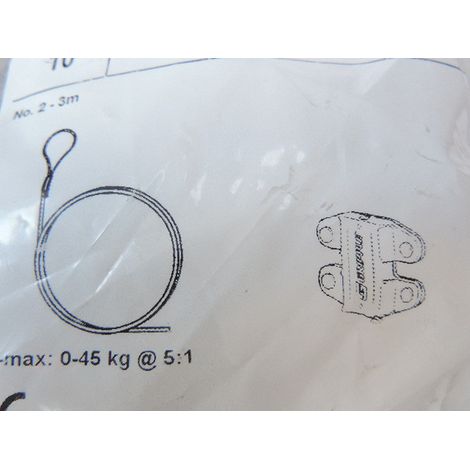 Câble de suspension 3m Trapèze embout boucle (FR) + TPZPL N2 autobloquant charge 0-45kg Gripple