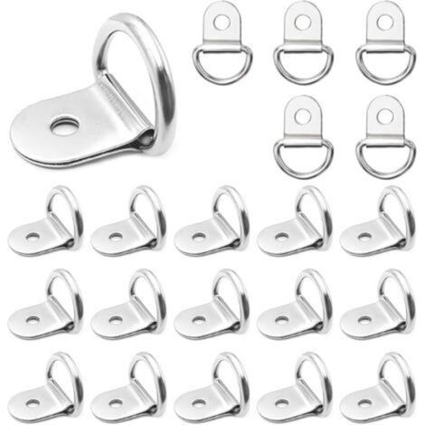 20 Stück Zurrösen, Zurrösen für Anhänger, D-förmige Zurrösen aus massivem Edelstahl, Befestigungsringe für Anhänger, Lkw, Boote und Pkw (1/4)