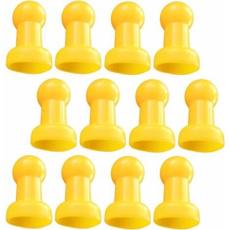 12 x Bouchons de Trampoline Capuchons de Poteau Accessoires de Trampoline 8x5cm Jaune - (1/4)