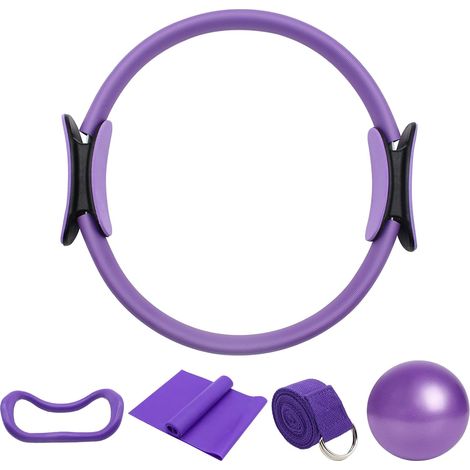Ensemble d'anneaux de Pilates, Incluant Ballons de Yoga, Sangles de Yoga et Bandes de Fitness, Accessoires de Gymnastique Portables pour La Maison, Idéal pour la Maison et Le Studio (1/5)