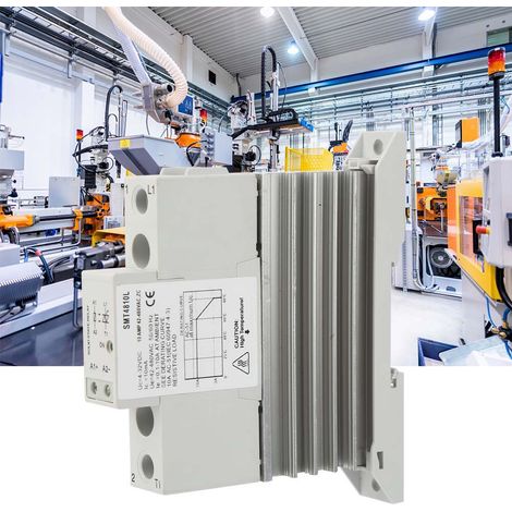 Relais statique monophasé SMT4825L ultra fin avec embase, module SSR 25A 24-480VAC, commande 3-32VDC, alternative SMT4810L (1/5)