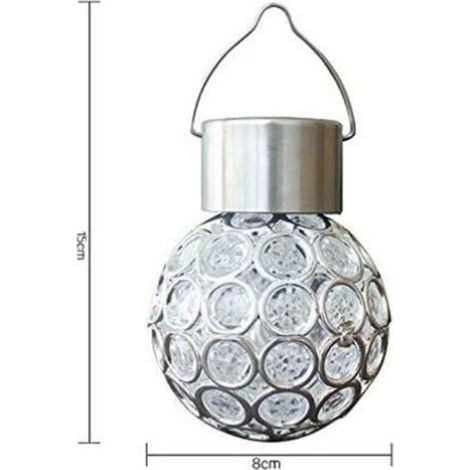 Set mit 2 wasserdichten, mehrfarbigen LED-Solarleuchten zum Aufhängen im Garten, auf der Terrasse, im Hof oder in der Einfahrt. (1/5)