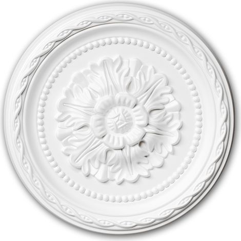 Rosetón 156009 Profhome Elemento para techo Elemento decorativo estilo Neorrenacimiento blanco Ø 29,3 cm
