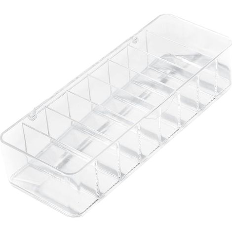 Boîte de rangement pour câbles en plastique transparent à 8 compartiments, conteneur de rangement pour câbles de données, gain de place, boîte de gestion des câbles (1/4)
