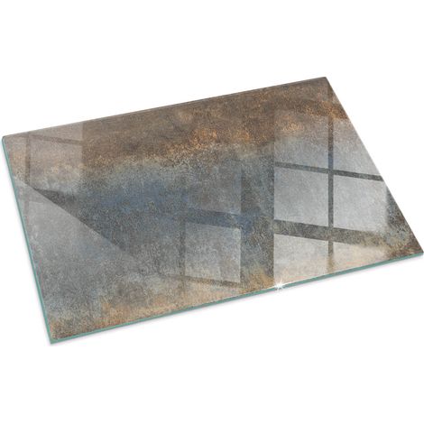 Piastra per Camino di Vetro Temperato Premium Design Elegante e Sicuro Protezione del Pavimento dal Calore Motivo strutturale astratto 100x70 cm (1/5)