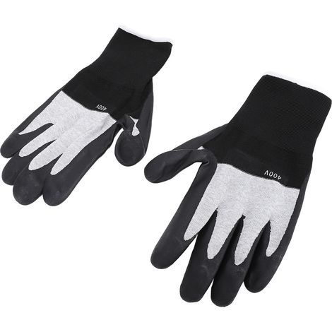 2 gants de protection isolants électriques 400V anti-flamme paume caoutchouc nylon antiderapante pour électricien (1/5)