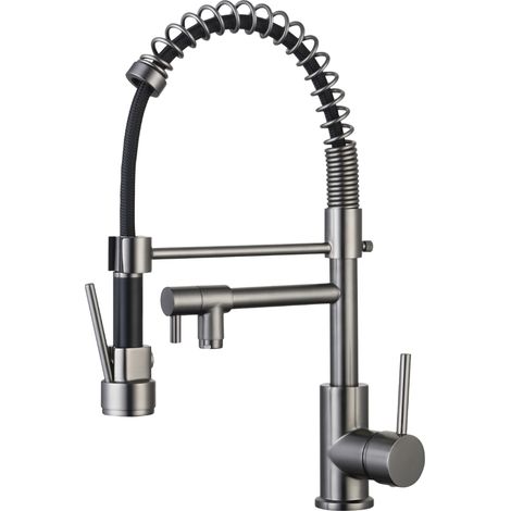 Essebagno Hotto miscelatore lavello con doccetta estraibile grigio metallizzato (1/5)