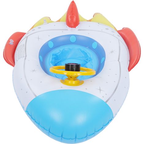 Bouée gonflable en forme de vaisseau spatial avec volant, radeau de natation multifonctionnel pour enfants de 1 à 5 ans (1/5)