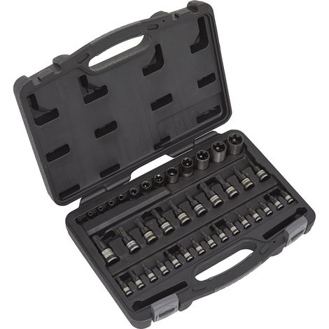 Sealey TRX-Star Socket & Security Socket Bit Set 38pc 1/4"", 3/8"" & 1/2""Sq Drive AK6197B