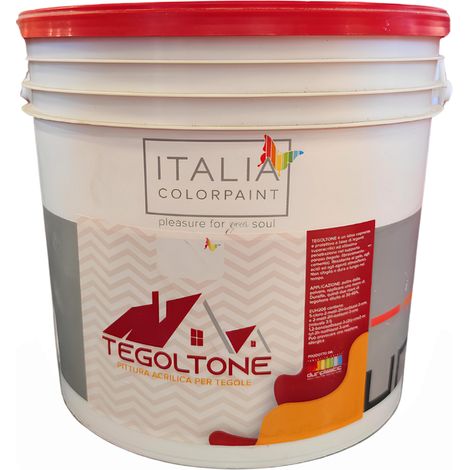 Italia colorpaint tegoltone pittura acrilica tegole colore rosso mc14 00 a formato 4 lt - confezione 1