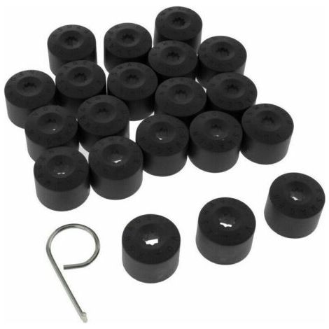 Lot de 20 cache-écrous de roue noirs pour jantes de VW Golf (1/3)
