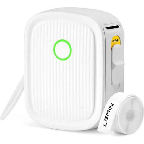 Mini Imprimante Portable avec 1 Rouleau D'Étiquettes, Imprimante Thermique Bluetooth, Imprimante Etiquette Autocollante, Etiqueteuse Autocollantes pour Maison École Bureau Entreprise (1/5)