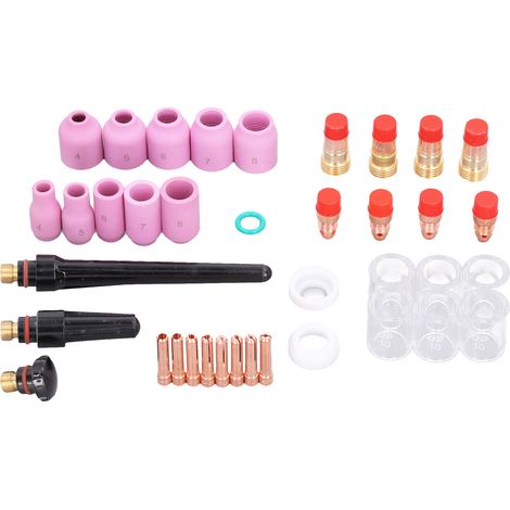 Kit d'outils de soudage TIG 49 pièces comprenant une buse en verre, un mandrin et des accessoires (pour WP-17/18/26) (1/5)