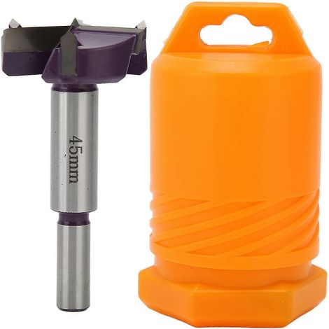 Foret à charnière invisible, 3 goujures, pour le travail du bois, poinçonnage, acier au carbone, 45 mm