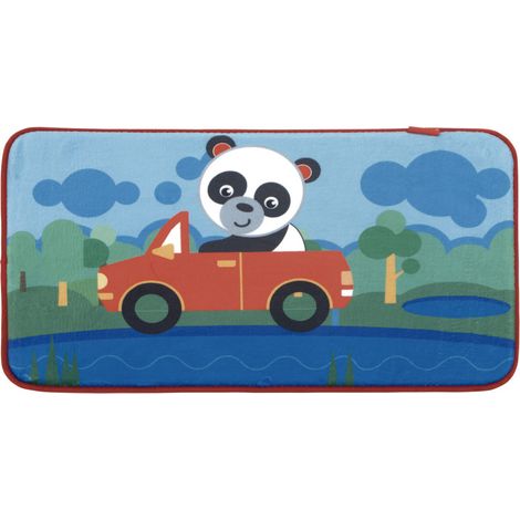 Tapis super doux pour la chambre motif Le Panda en voiture 45x75cm (1/2)