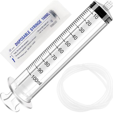 100ml Plastic Liquid Measuring Tools, with 130 cm Tube, Individually Packed, Versatile Measuring Tube, for Industrial Laboratory, Liquid Distribution and Watering